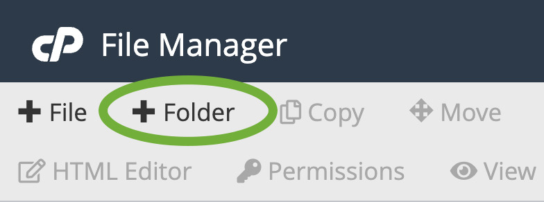 Hinzufügen eines Ordners in cpanel