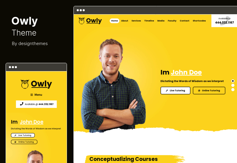 Owly 主题 - 辅导和电子学习 WordPress 主题