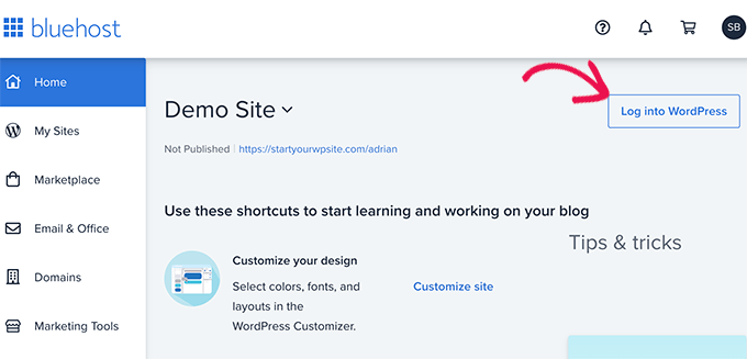 Connectez-vous à WordPress Login to WordPress