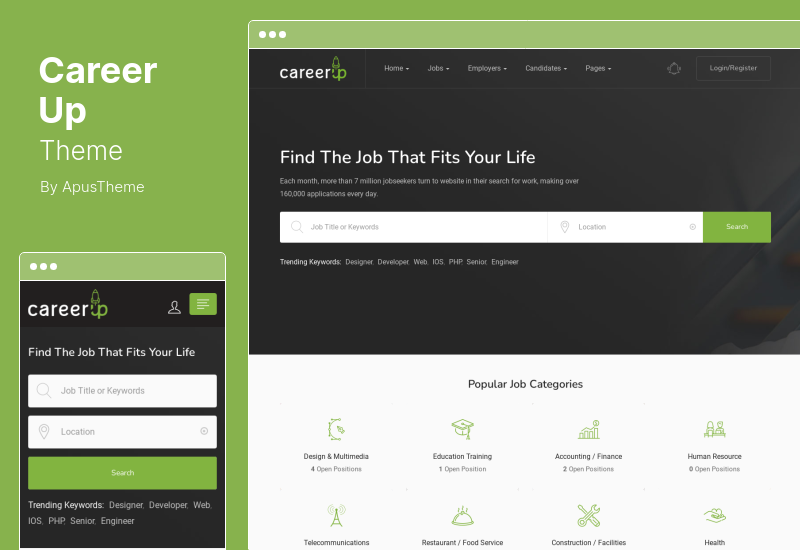 Thème CareerUp - Thème WordPress pour site d'emploi
