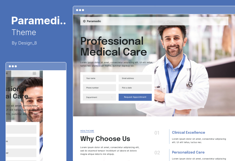 Paramedic Theme - набор шаблонов Medical Elementor