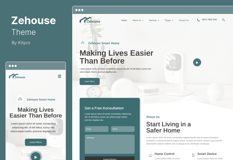 Zehouse Theme - набор шаблонов Elementor для автоматизации умного дома