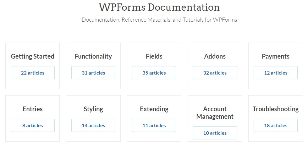 WPForms 문서