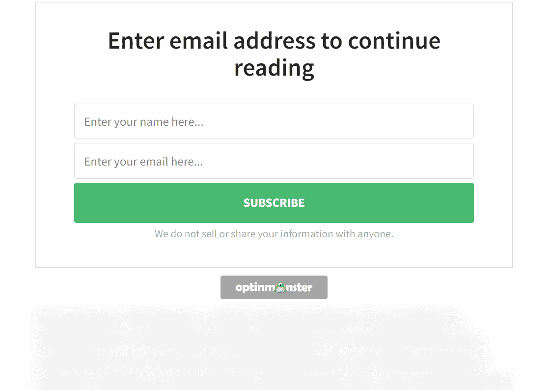 Conteúdo bloqueado OptinMonster