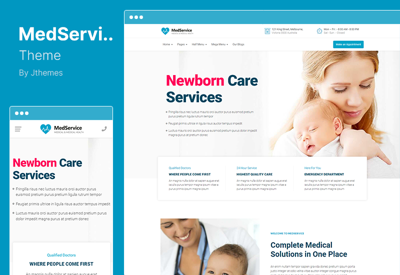 Tema MedService - Tema WordPress Klinik Medis dan Rumah Sakit