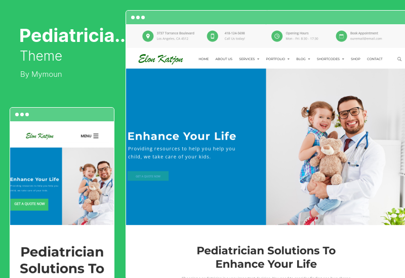 Tema Dokter Anak - Tema WordPress perawatan anak-anak