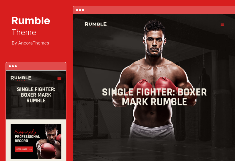 Rumble Theme - Boks ve Karma Dövüş Sanatları Dövüş WordPress Teması