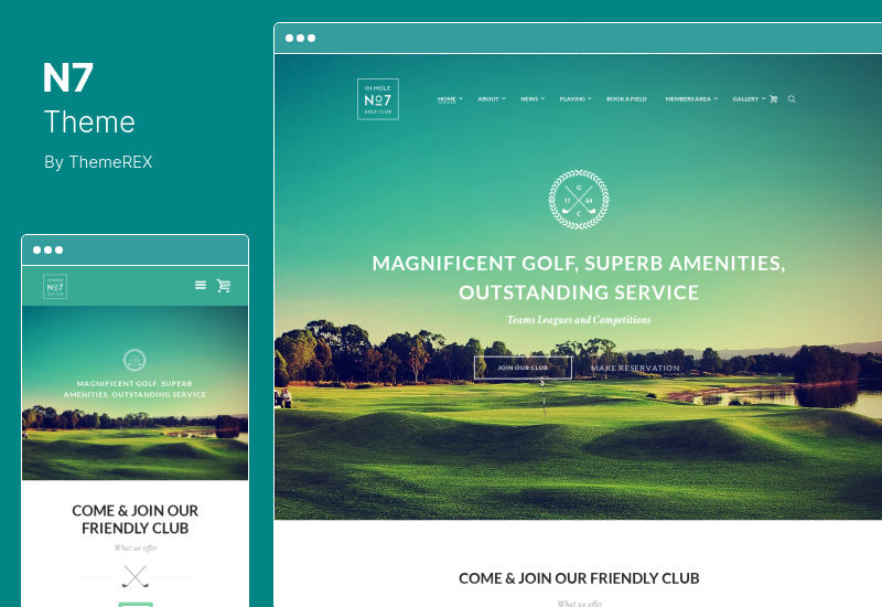 N7 Teması - Golf Kulübü ve Saha Sporları ve Etkinlikleri WordPress Teması