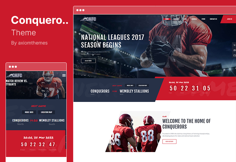 Fatihler Teması - Amerikan Futbolu ve NFL WordPress Teması