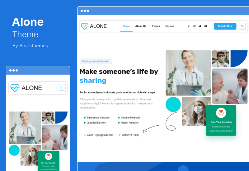 Alone Theme - Wohltätigkeits-Mehrzweck-Nonprofit-WordPress-Theme