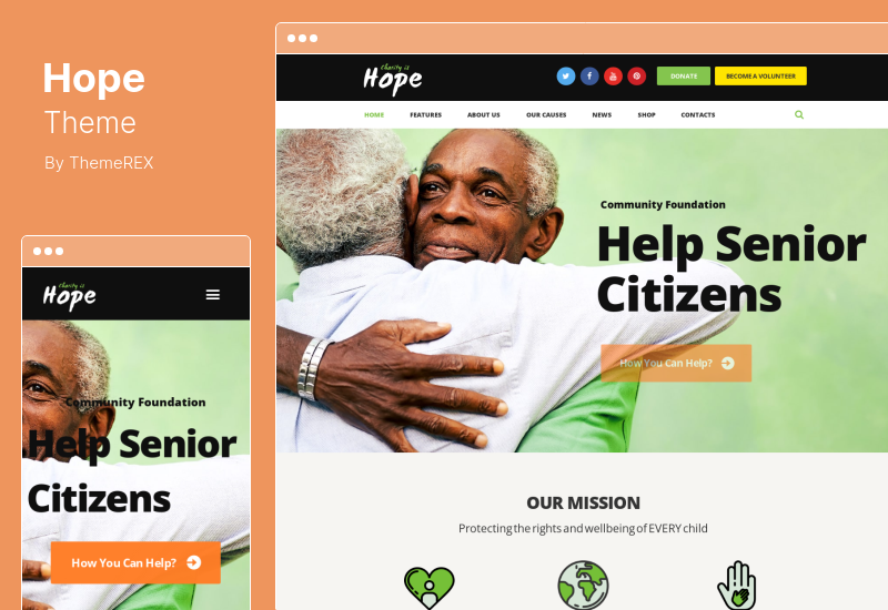 Hope Theme - Non-Profit, Wohltätigkeitsspenden WordPress Theme