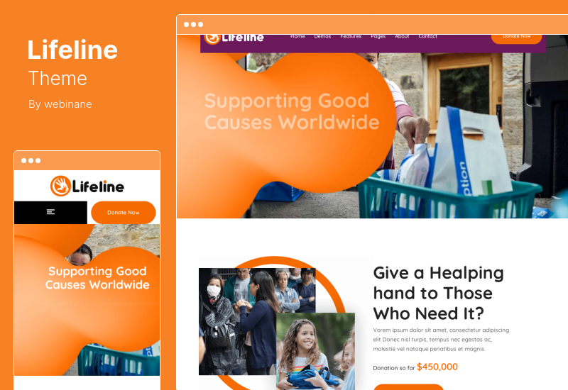 Lifeline-Theme – WordPress-Theme für NGO, Wohltätigkeitsorganisation für Spendenaktionen