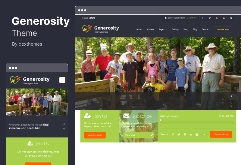 Großzügigkeits-Thema - Wohltätigkeits-Nonprofit-WordPress-Thema