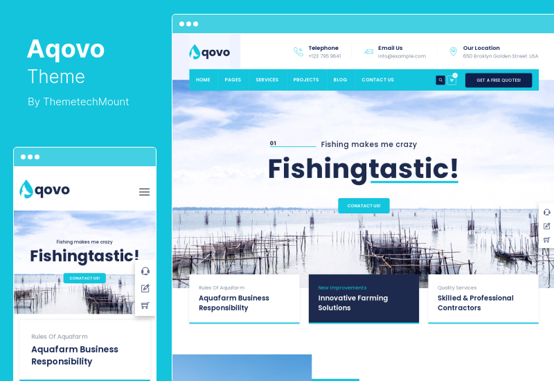 Aqovoテーマ-AquaFarm&FisheryServicesWordPressテーマ
