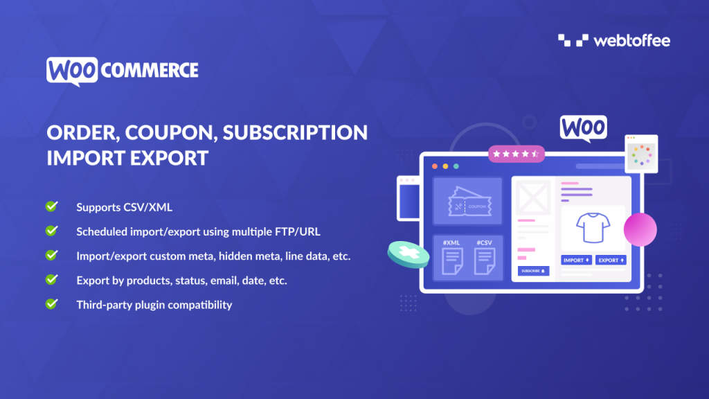 Plugin zum Importieren und Exportieren von WooCommerce-Bestellungen, Coupons und Abonnementdetails