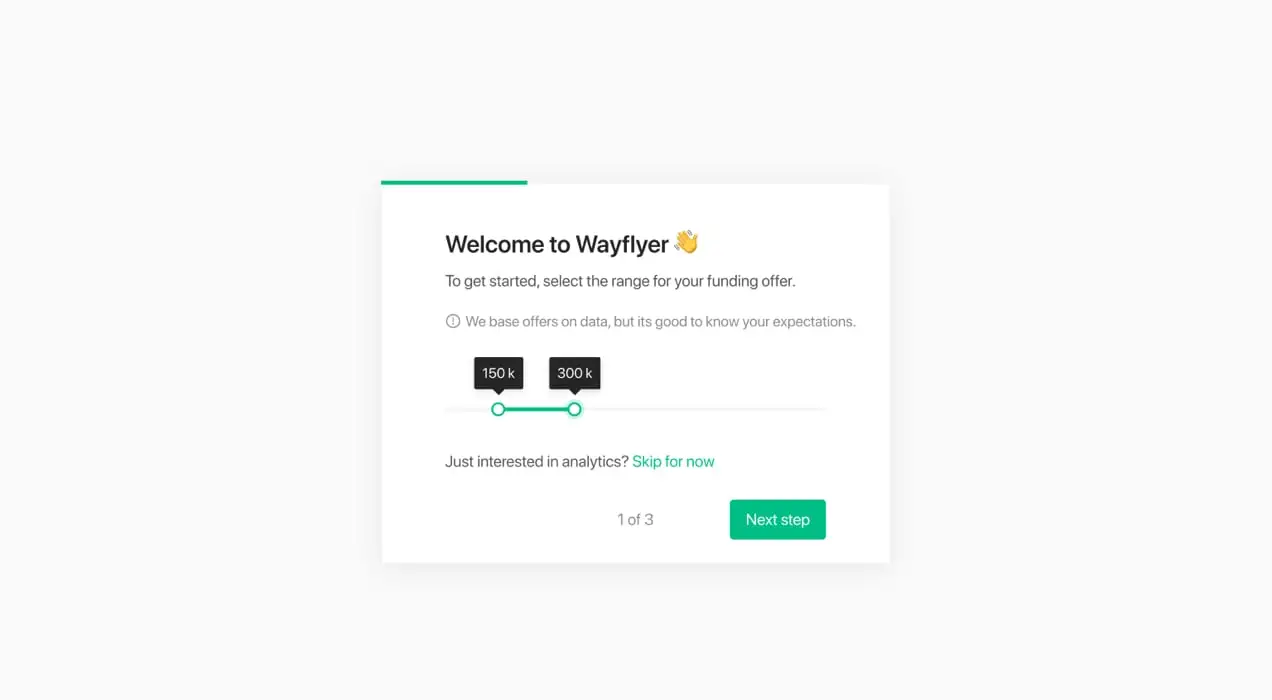 หน้าการเงิน Wayflyer