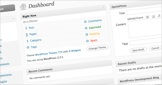 Interfejs administracyjny WordPress WordPress Administration Interface
