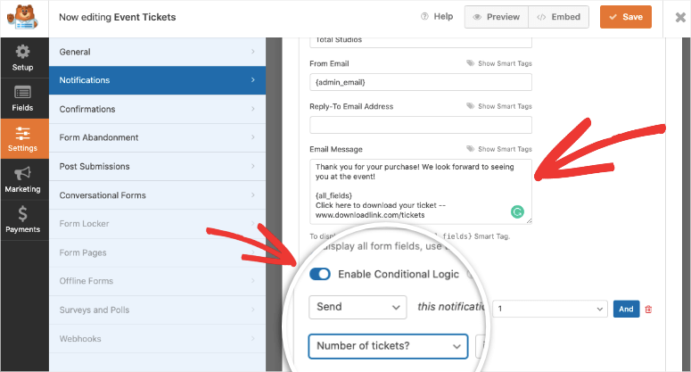 wpformsで条件付きロジックを有効にする-IsItWP-無料のWordPressテーマ検出器 enable conditional logic in wpforms