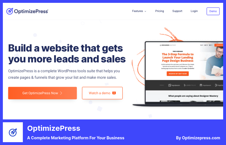 OptimizePress 플러그인 - 귀하의 비즈니스를 위한 완벽한 마케팅 플랫폼