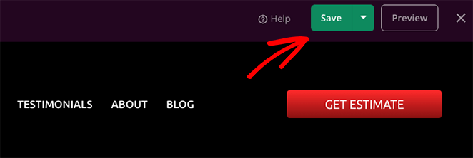 save-header-navigation-seedprod - SeedProd save WordPress navigation menu