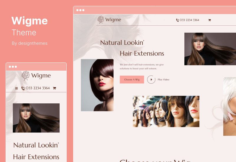 Wigme 主題 - 美髮師、美容店和頭髮假髮 WordPress 主題