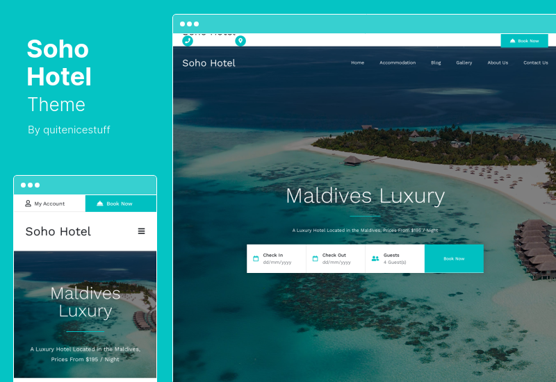 ธีม Soho Hotel - ปฏิทินการจองโรงแรม Soho ธีม WordPress