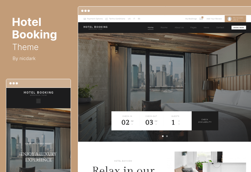 ธีมการจองโรงแรม - ธีม WordPress โรงแรม