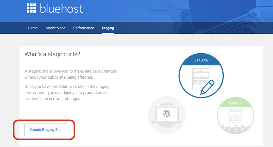 Creazione di un sito di staging WordPress con Bluehost