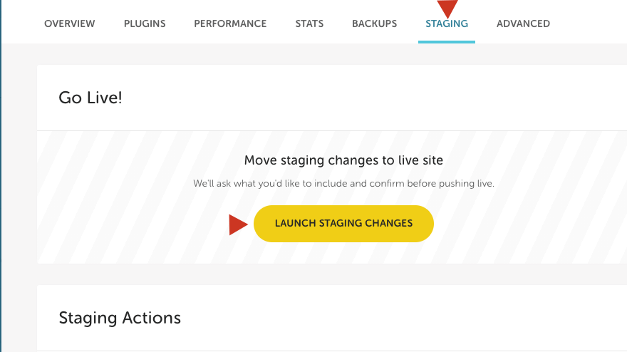 Lancio del sito di staging di WordPress Flywheel