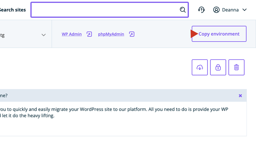 Copia il sito di staging di WordPress WPEnging