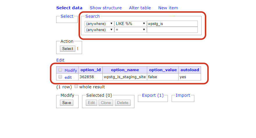 Utilizzando phpMyAdmin