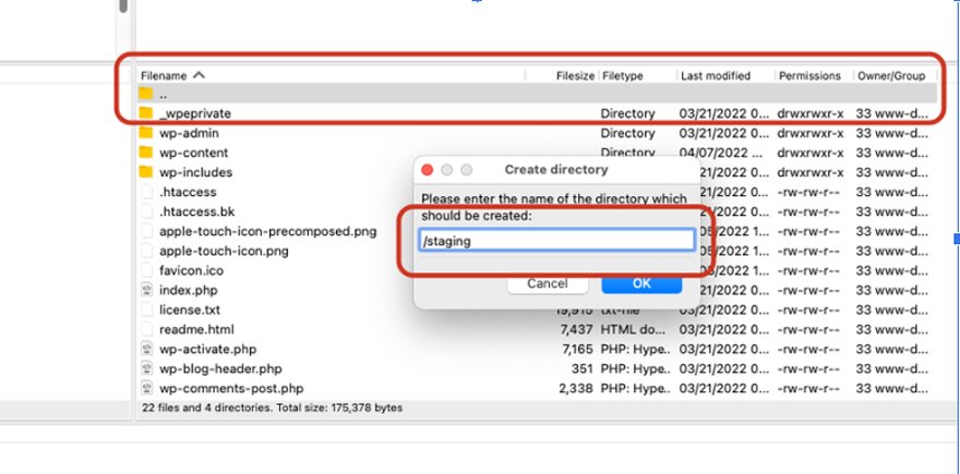 Utilizzo di FTP con il sito di staging di WordPress