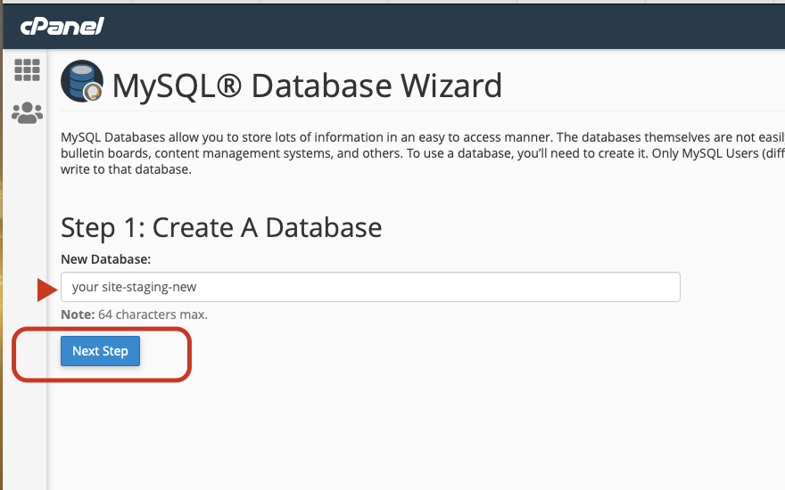 Creazione di un nuovo database