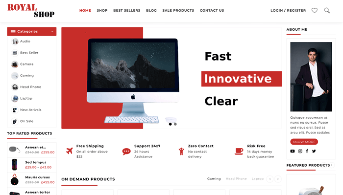 9 Tema WooCommerce Toko Elektronik Terbaik 2022 7 royal shop 314
