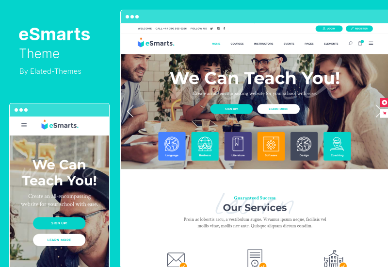 موضوع eSmarts - موضوع التعليم LMS WordPress
