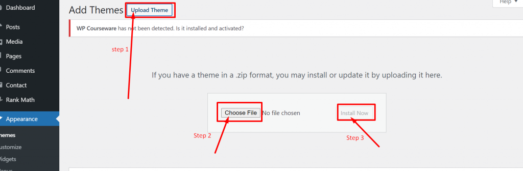 11の簡単なステップでWordPressでウェブサイトを構築する方法は? 6 Upload theme