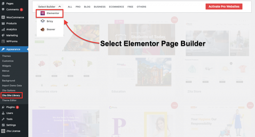 2022 年使用的 50 個最佳 Elementor 主題和模板(免費+高級版)58 zita templates for elementor page builder