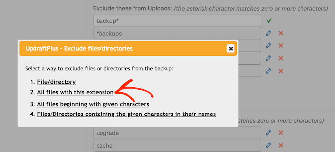 將排除規則添加到您的 WordPress 備份 Adding exclusion rules to your WordPress backup