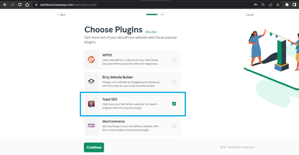 EasyWP 的标准插件选择