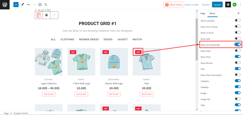 如何在 WooCommerce 5 中添加特色产品 Showing Featured