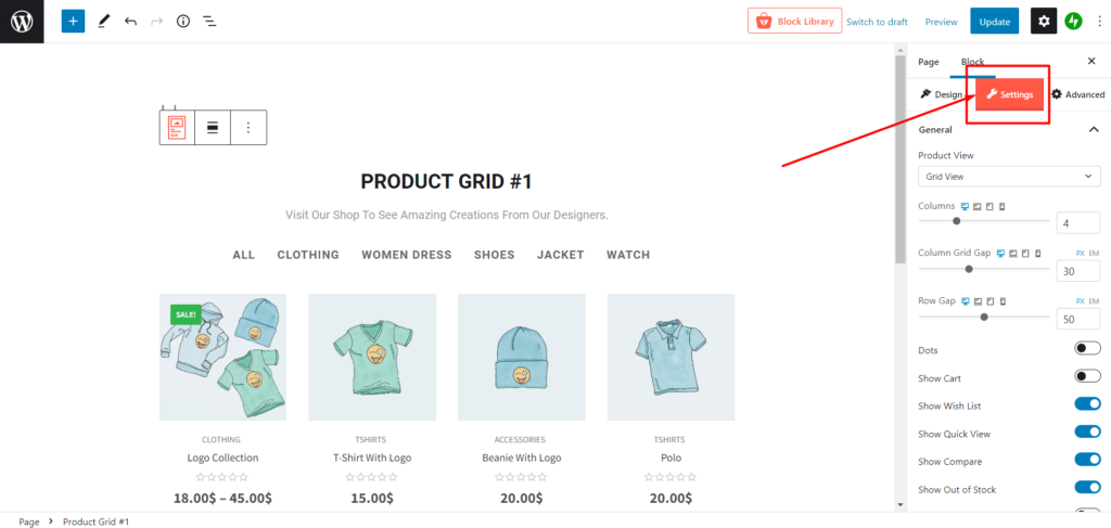 如何在 WooCommerce 4 中添加特色产品 Product Grid Setting
