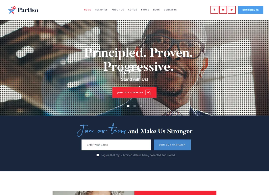 ปาร์ติโซ | ธีม WordPress ทางการเมืองสำหรับพรรคและผู้สมัคร