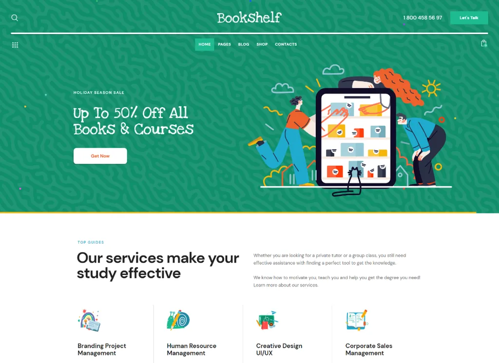 Bookshelf - 도서 및 미디어 온라인 스토어 WordPress 테마