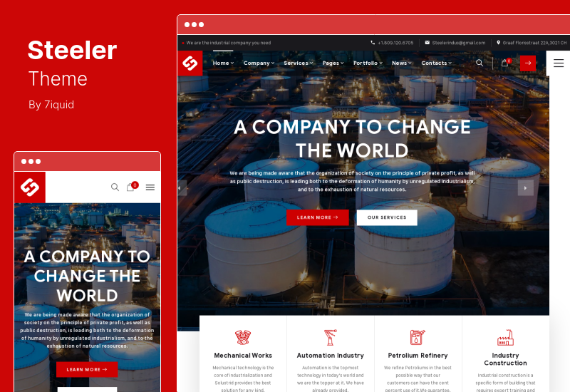 Steeler 主题 - 工业和制造 WordPress 主题