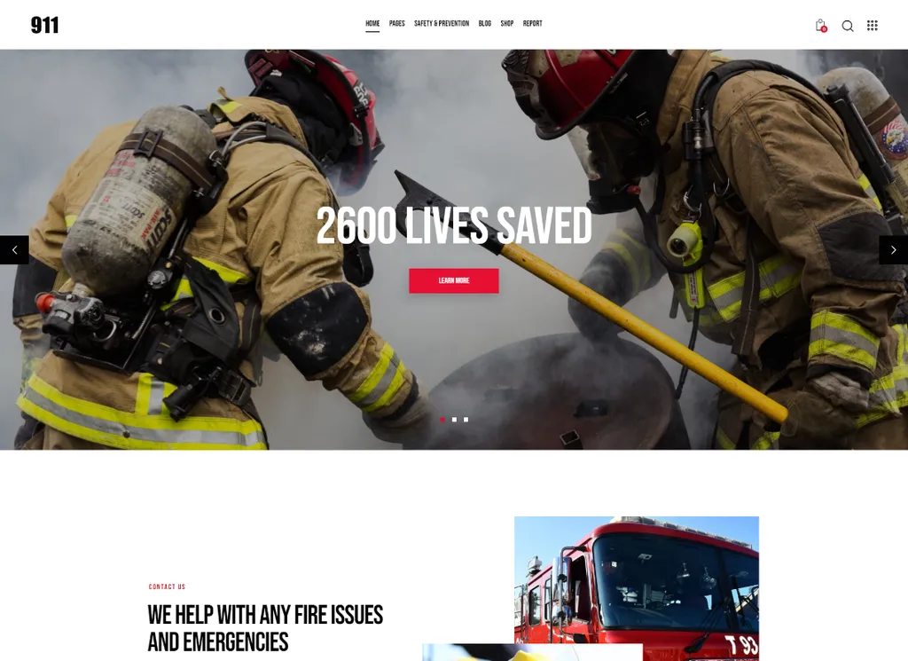 911 | Тема WordPress для полиции и пожарной охраны