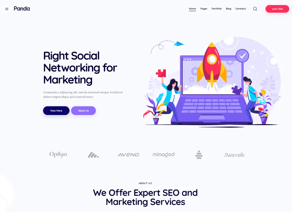 Panda - Creative Marketing Agency & SEO WordPress-Thema
