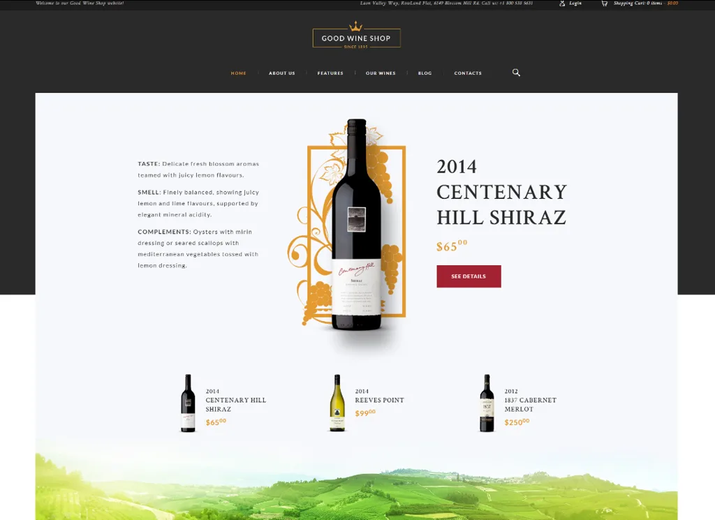 Buon vino - Tema WordPress per vigneti e cantine