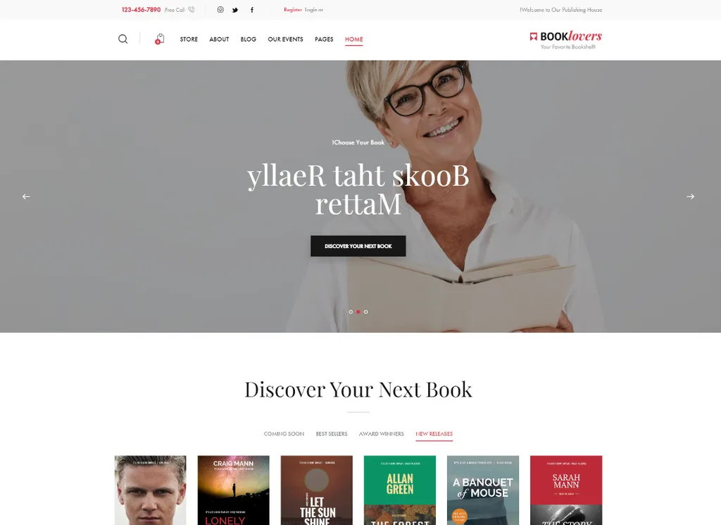 Booklovers - Tema WordPress per la casa editrice e il negozio di libri + RTL