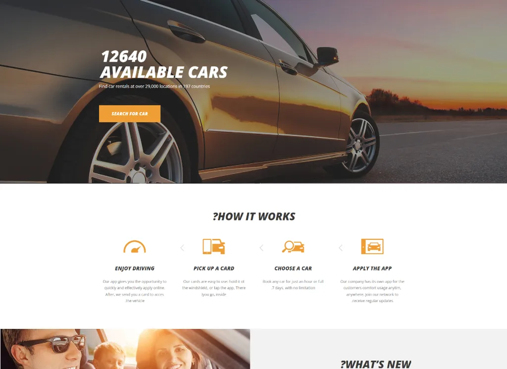 Cars4Rent - Tema WordPress per noleggio auto e servizio taxi + RTL