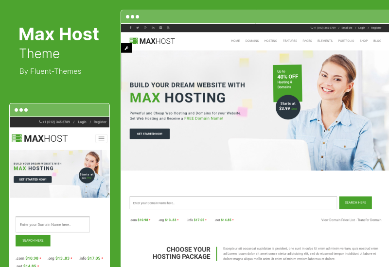 Tema MaxHost - Hosting Web, WHMCS, dan Tema WordPress Bisnis Korporat